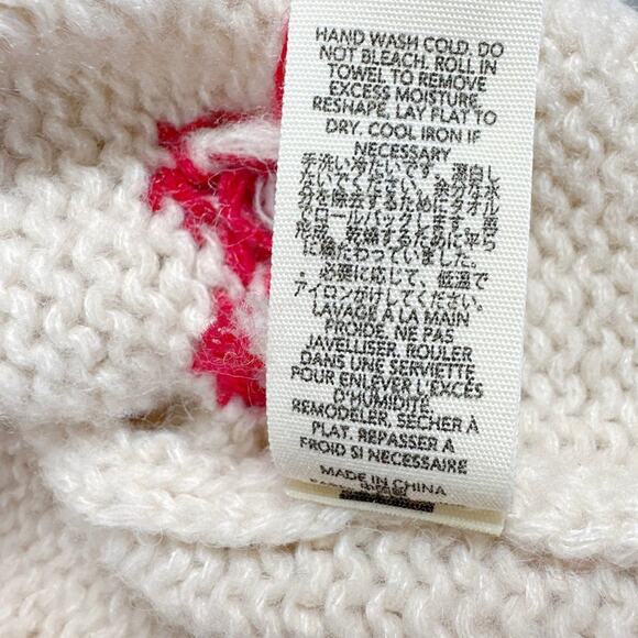 The GREAT. The Heart Lodge Cardigan. Cream & Holly Hearts Size 1|S - Picture 8 of 10